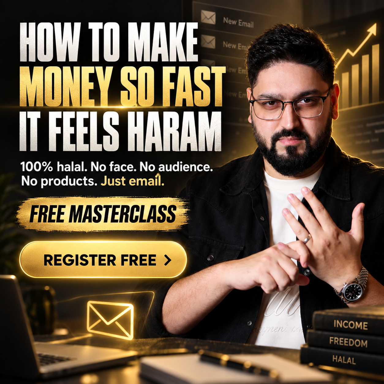 Abu Lahya presenting the Halal Money Masterclass